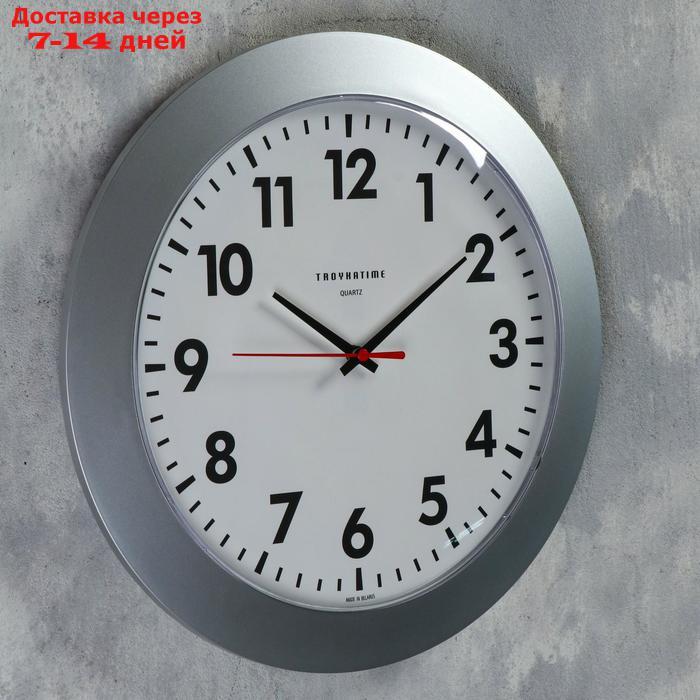 Часы настенные круглые "Классика в белом", d=30,5 см, выпуклое стекло, белые - фото 2 - id-p185680661