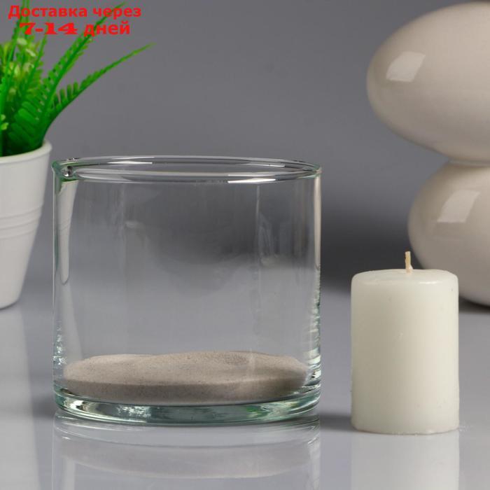 Ваза-цилиндр стеклянная "Труба" с белой свечой, 10,7×10 см - фото 2 - id-p171949584