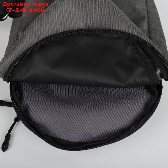 Рюкзак на одной лямке, 2 отдела на молнии, наружный карман, цвет серый - фото 5 - id-p181604805