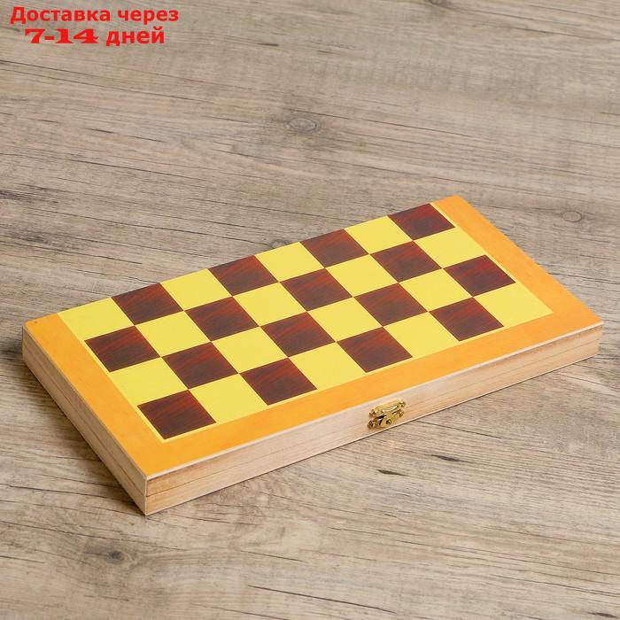 Настольная игра "Шахматы", фигуры пластик, доска дерево 34х34 см - фото 5 - id-p99888001