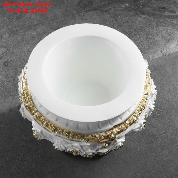 Фигурное кашпо - ваза "Афина" белое золото - фото 3 - id-p164617825