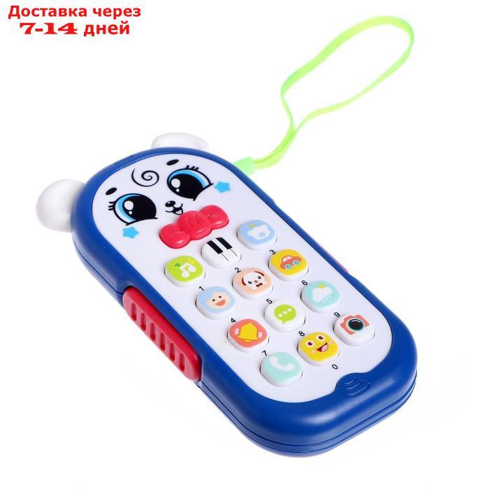 Музыкальная игрушка "Умный телефончик" свет, звук, цвет синий - фото 2 - id-p177914239