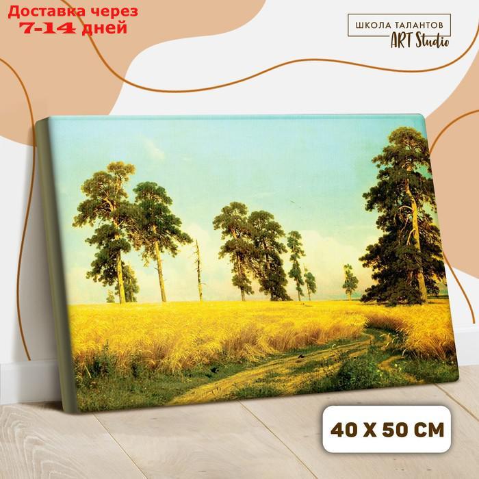 Картина по номерам на холсте с подрамником "Рожь" Иван Шишкин 40х50 см