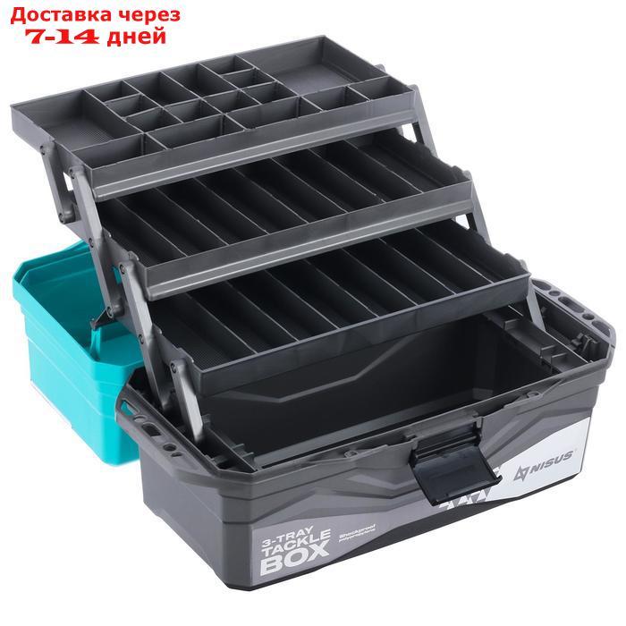 Ящик для снастей Tackle Box трёхполочный NISUS, цвет бирюзовый - фото 4 - id-p184488108