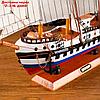 Корабль сувенирный средний "Калхас", борта триколор, паруса белые, микс, 48х44х9 см, фото 4