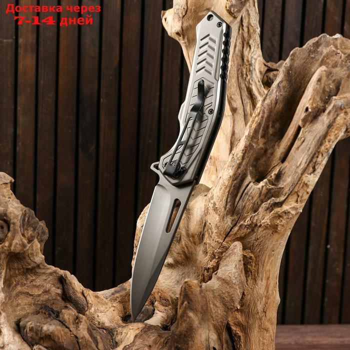 Нож складной полуавтоматический, накладка из дерева на рукояти, 22см, клинок 9,3см - фото 2 - id-p184830709