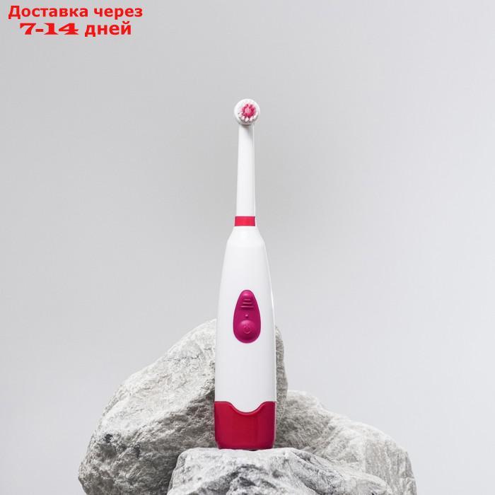 Электрическая зубная щётка LuazON LP-001, 3 насадки, от 2xАА (не в комплекте), МИКС