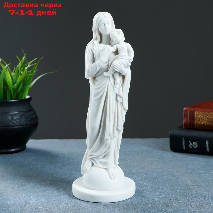 Статуэтка "Дева Мария с младенцем" 22х8см, белая / мраморная крошка - фото 1 - id-p177342155