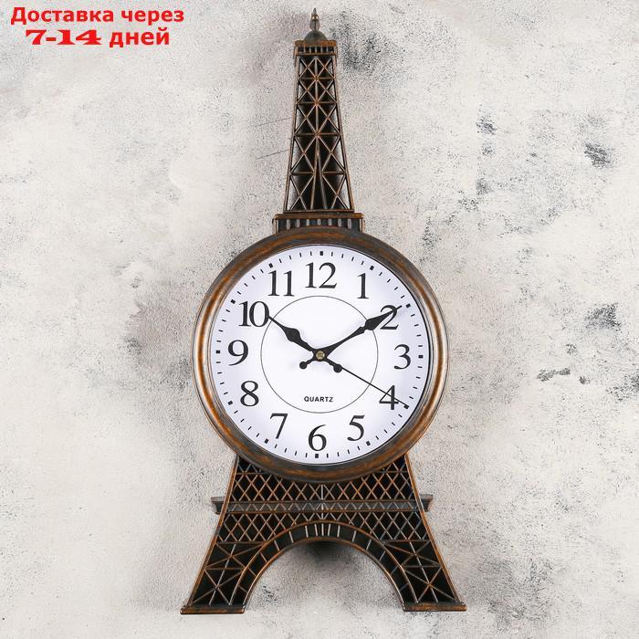 Часы настенные, серия: Город, "Риволи", бронза, 21х47 см, плавный ход