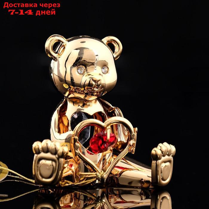 Сувенир "Мишка с сердцем", с кристаллами Сваровски - фото 1 - id-p177341790