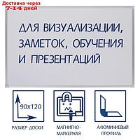 Доска магнитно-маркерная, 90 х 120 см, Calligrata REEF, в алюминиевой рамке, с полочкой