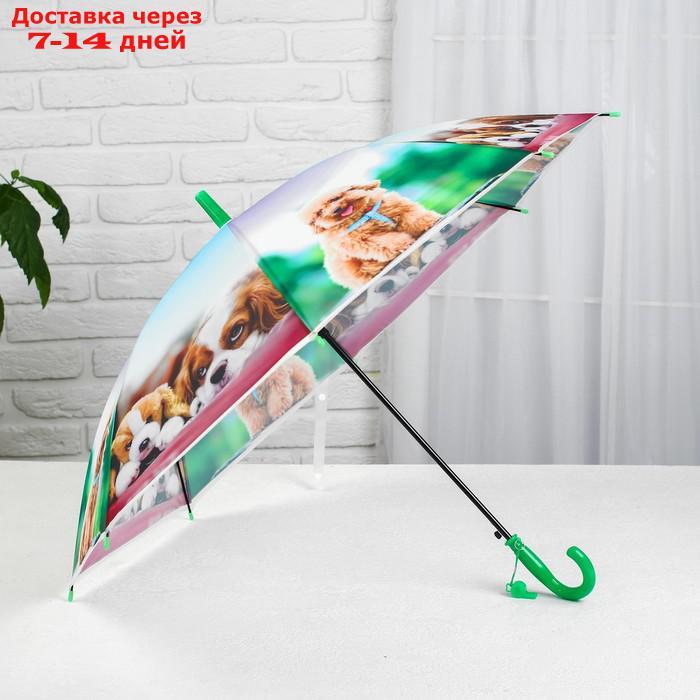 Зонт детский полуавтоматический "Милые зверюшки", r=41см, со свистком, цвет МИКС - фото 1 - id-p165080075