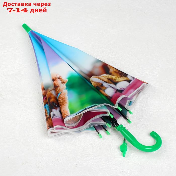 Зонт детский полуавтоматический "Милые зверюшки", r=41см, со свистком, цвет МИКС - фото 3 - id-p165080075
