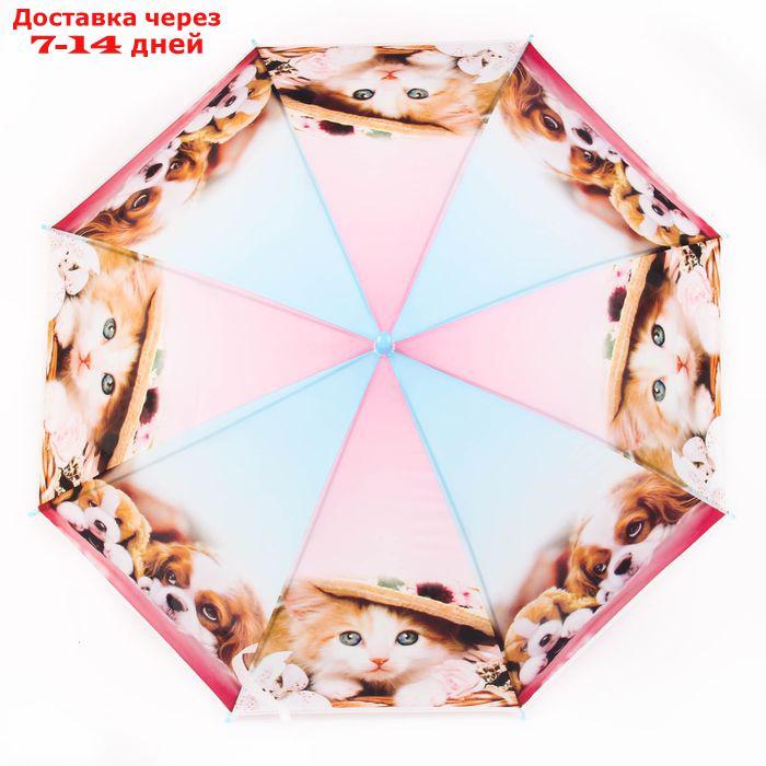 Зонт детский полуавтоматический "Милые зверюшки", r=41см, со свистком, цвет МИКС - фото 7 - id-p165080075