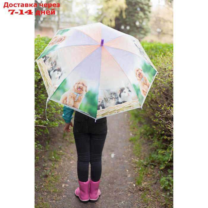 Зонт детский полуавтоматический "Милые зверюшки", r=41см, со свистком, цвет МИКС - фото 9 - id-p165080075