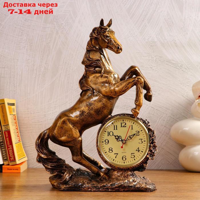Часы настольные "Конь", 1 АА, дискретный ход,  27х12х36.5 см
