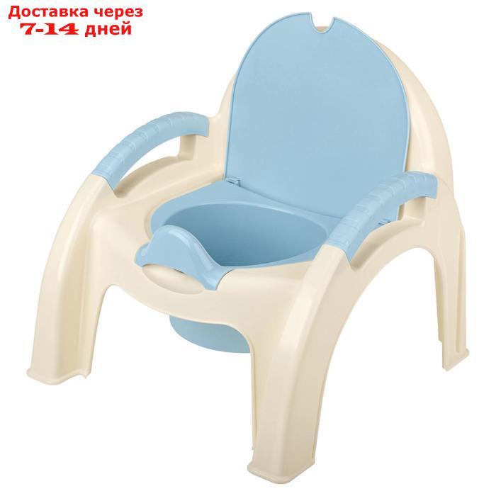 Горшок-стульчик с крышкой, цвет белый/голубой - фото 4 - id-p136155379