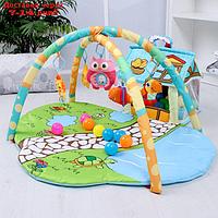 Развивающий коврик "Домик для игрушек", с дугами + шары, 930х700х470