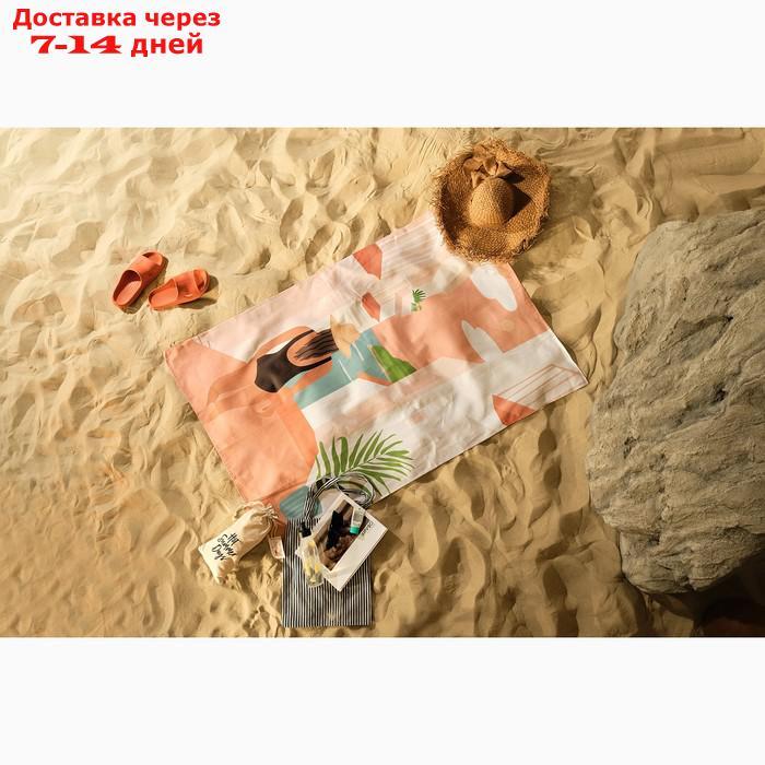 Полотенце пляжное Этель "Девушка в купальнике" 96х146 см, 100% хлопок - фото 3 - id-p185089909
