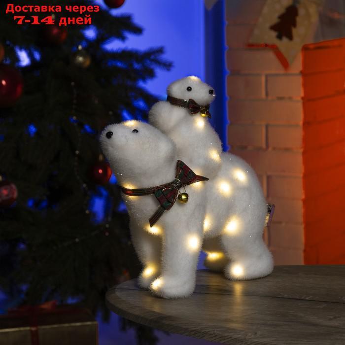 Фигура световая "Медведь и медвежонок", 28 LED, 26х12х27 см, фиксинг, от батар (не в компл) - фото 1 - id-p176442267