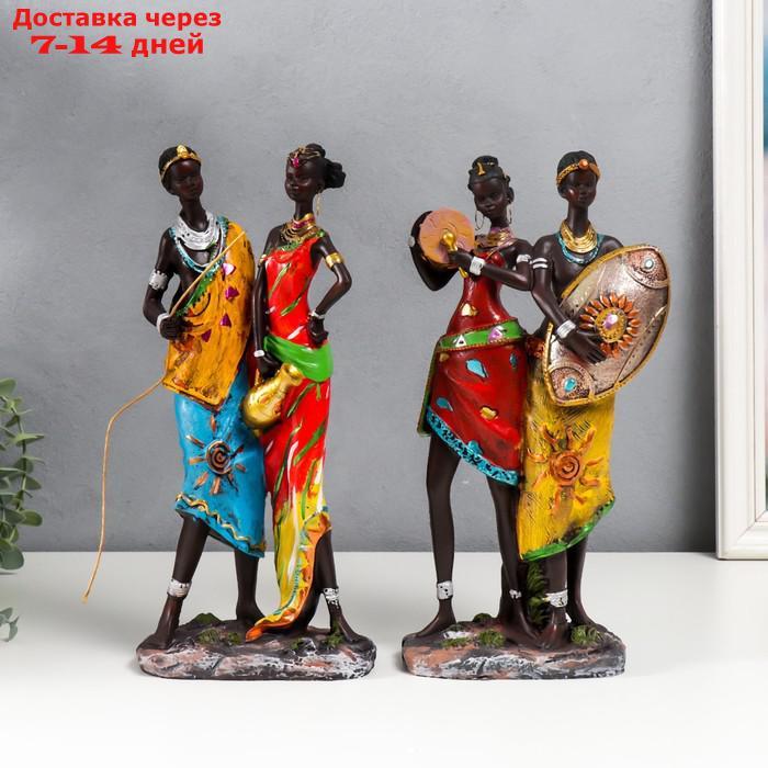 Сувенир полистоун "Молодая пара из Африки" МИКС 31,5х8х16 см