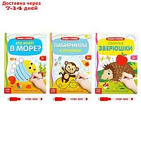 Книги многоразовые с маркером набор "Готовим руку к письму №2", 3 шт. по 12 стр.