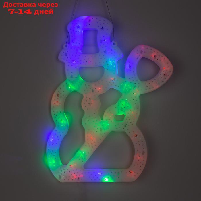 Фигура "Снеговик с метлой" 40х25 см, пластик, 40 LED, 240V МУЛЬТИ - фото 1 - id-p177914505