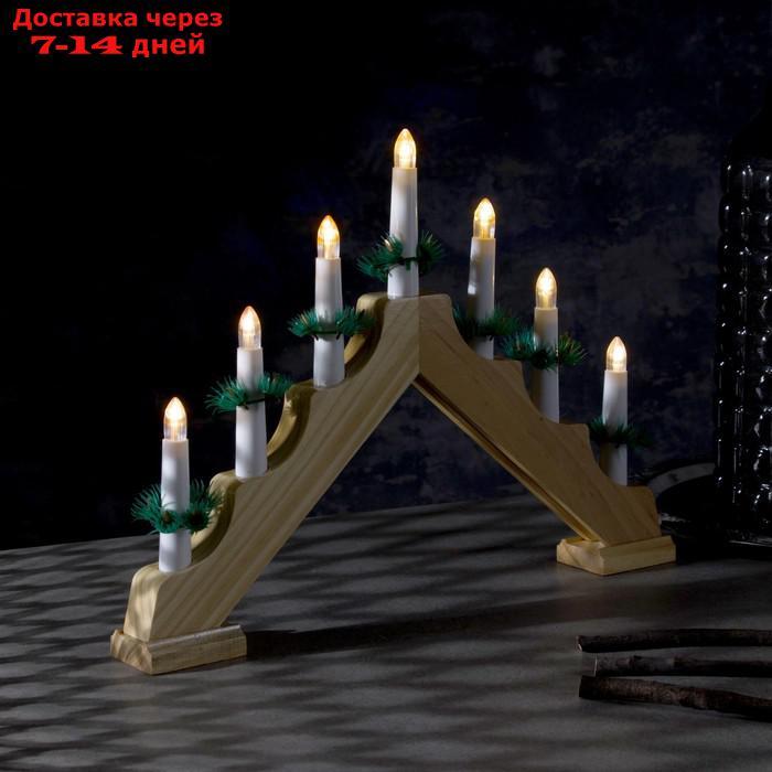 Фигура дерев. "Горка рождественская", 7 свечей LED, 220V, Т/БЕЛЫЙ - фото 1 - id-p173188998