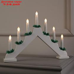 Фигура дерев. "Горка рождественская белая", 7 свечей LED, 220V, Т/БЕЛЫЙ