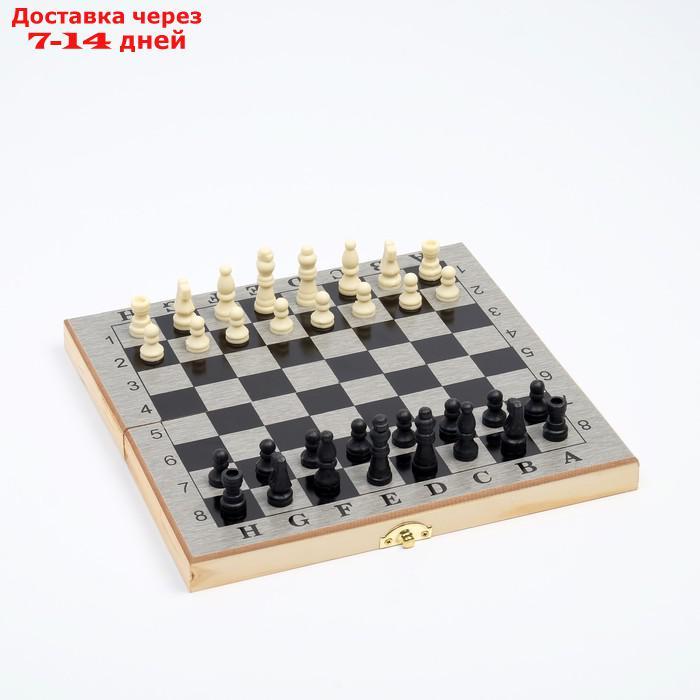 Настольная игра 3 в 1 "Шелест": нарды, шахматы, шашки, доска 24х24 см