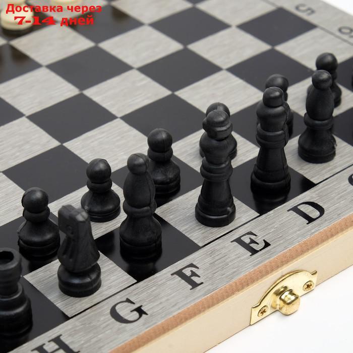 Настольная игра 3 в 1 "Шелест": нарды, шахматы, шашки, доска 24х24 см - фото 3 - id-p156247199