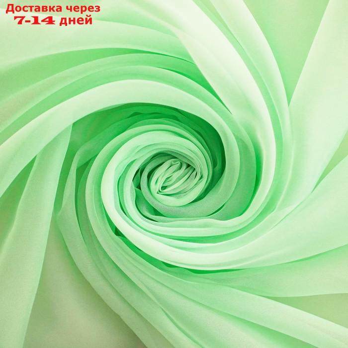 Штора вуаль однотонная 145х260 см, светло-зеленая, 100% п/э - фото 3 - id-p164159927