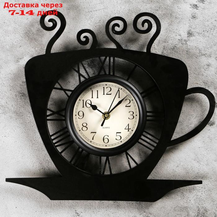 Часы настенные, серия: Кухня, "Кофейная чашка" черные, 31х33 см - фото 1 - id-p162307874