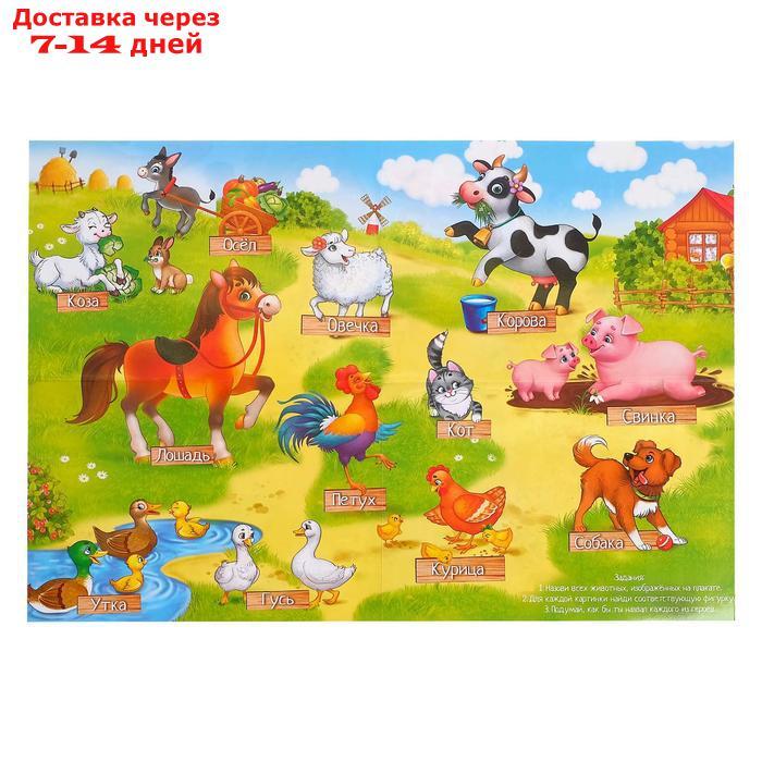 Обучающий набор "Моя ферма", животные и плакат, по методике Монтессори - фото 5 - id-p165583516