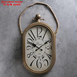 Часы настенные, серия: Интерьер, "Кортили", золотистые, 35х77 см, под старину