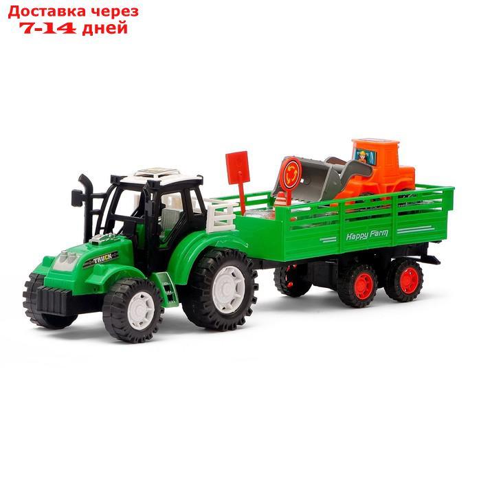 Трактор инерционный "Фермер", с прицепом, цвета МИКС - фото 6 - id-p136215066