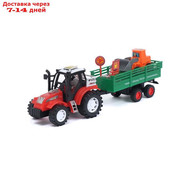 Трактор инерционный "Фермер", с прицепом, цвета МИКС - фото 10 - id-p136215066