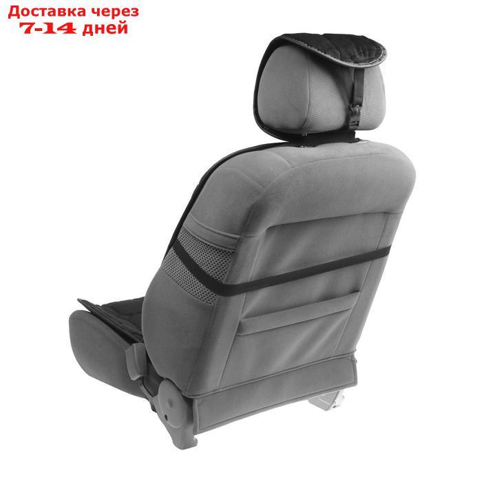 Накидка на переднее сиденье авто 140×50 см, искусственный мех, черный - фото 3 - id-p168937272