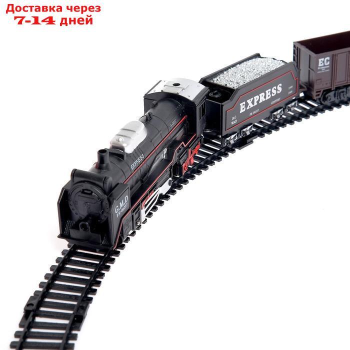 Железная дорога "Товарный поезд", с 9 вагонами, работает от батареек, свет - фото 2 - id-p164157912