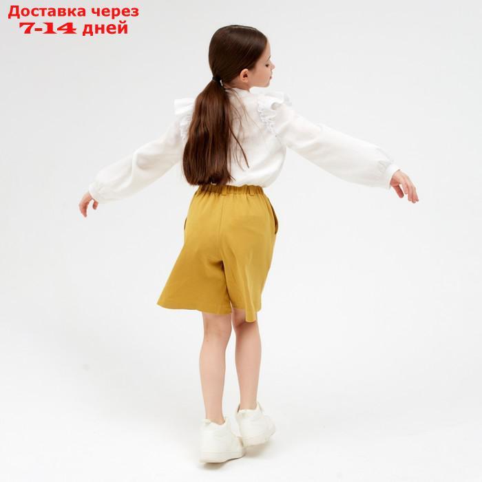 Шорты-бермуды для девочки MINAKU: Cotton collection цвет горчичный, рост 104 - фото 5 - id-p158428239