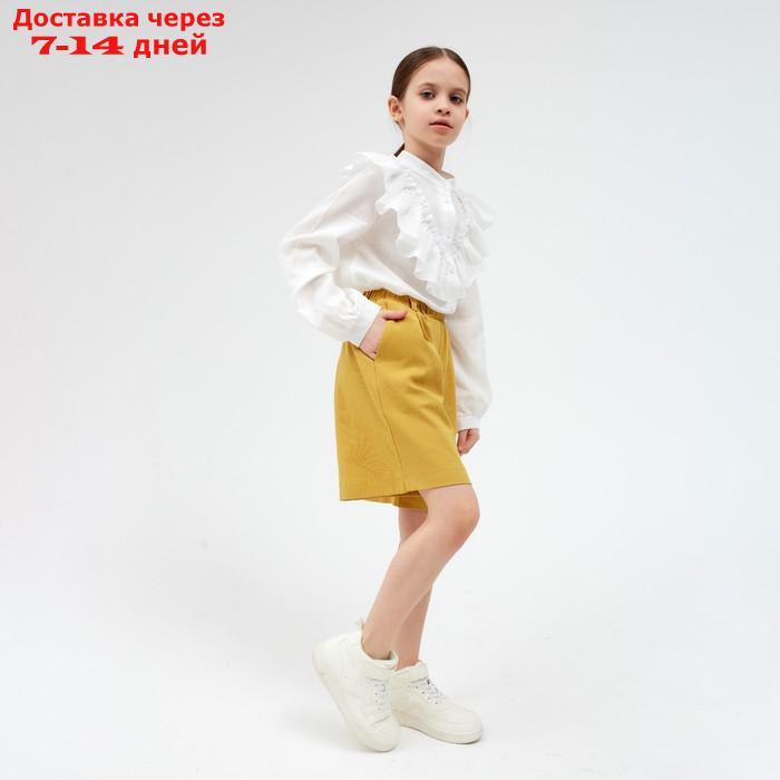 Шорты-бермуды для девочки MINAKU: Cotton collection цвет горчичный, рост 104 - фото 6 - id-p158428239