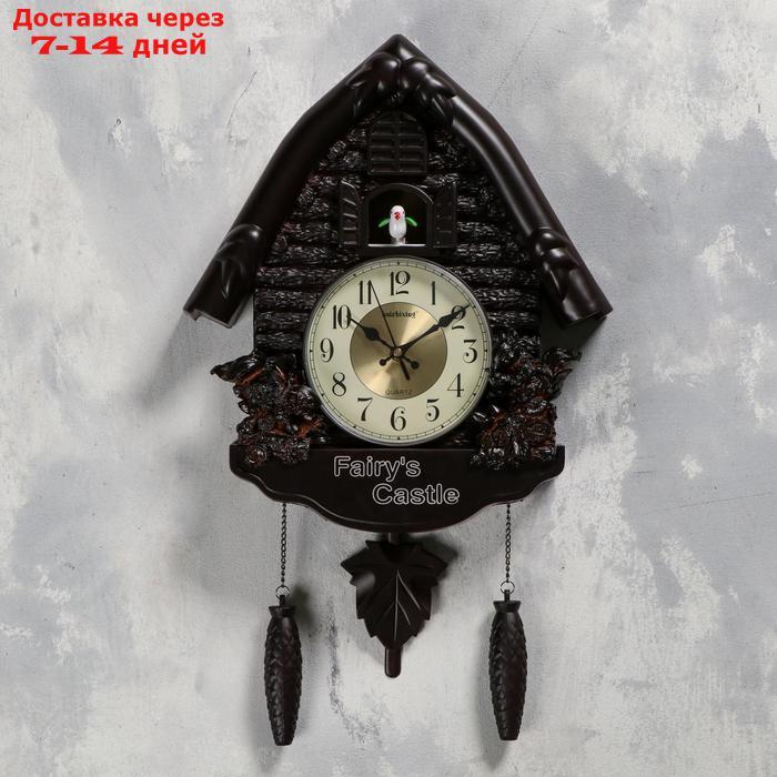 Часы настенные с кукушкой "Белочки", 4 шт ААА, плавный ход, 53х7х35 см, чёрные