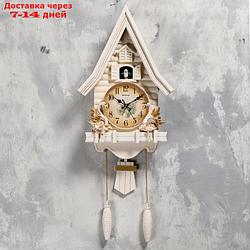 Часы настенные с кукушкой "Лебеди", 2 шт АА, 2 шт R14, плавный ход, 63х8х32 см