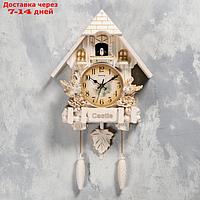 Часы настенные с кукушкой "Замок с птицами", 2 шт АА, 2 шт R14, плавный ход, 63х8х32 см