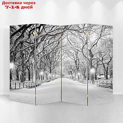 Ширма "Зимний парк", двухсторонняя, 200 × 160 см
