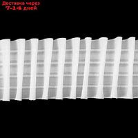 Шторная лента фиксированная сборка, матовая, 6 см, 50 ± 1 м, цвет белый
