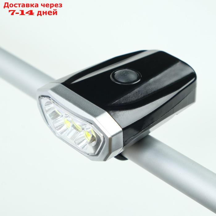 Фонарь велосипедный аккумуляторный 1 Вт, 600 мАч, 1+5 led, зарядка USB, 4 режима - фото 1 - id-p162307234