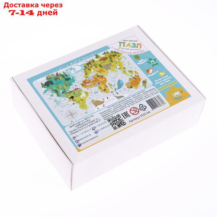 Пазл - конструктор деревянный "Карта мира" мини - фото 4 - id-p171432839