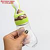Бутылочка для кормления, силиконовая, с ложкой, 90 мл, цвет зеленый, фото 2