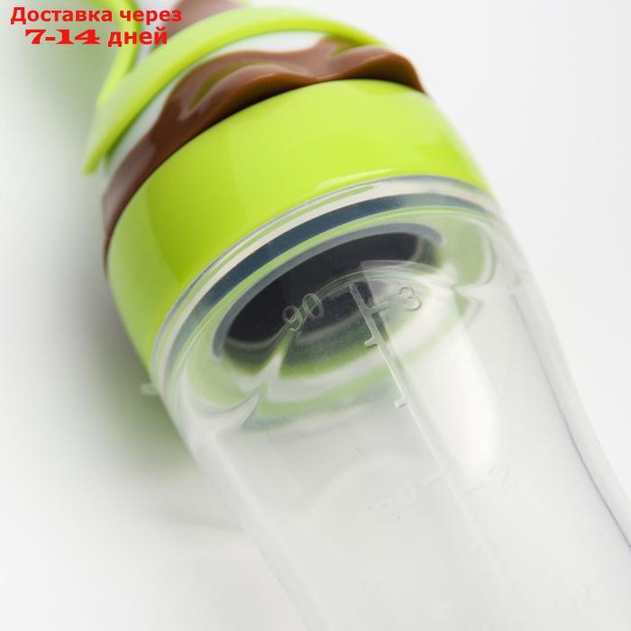 Бутылочка для кормления, силиконовая, с ложкой, 90 мл, цвет зеленый - фото 6 - id-p156267705